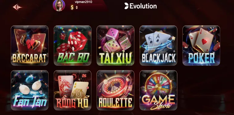 Evolution Livestream Tại ManClub Sảnh Sòng Bạc Đẳng Cấp Đỉnh Cao Cho Mọi Game Thủ