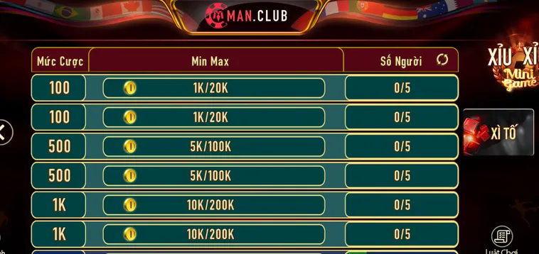 Xì Tố Tại ManClub Đỉnh Cao Của Công Nghệ Hiện Đại Bậc Nhất Thế Giới